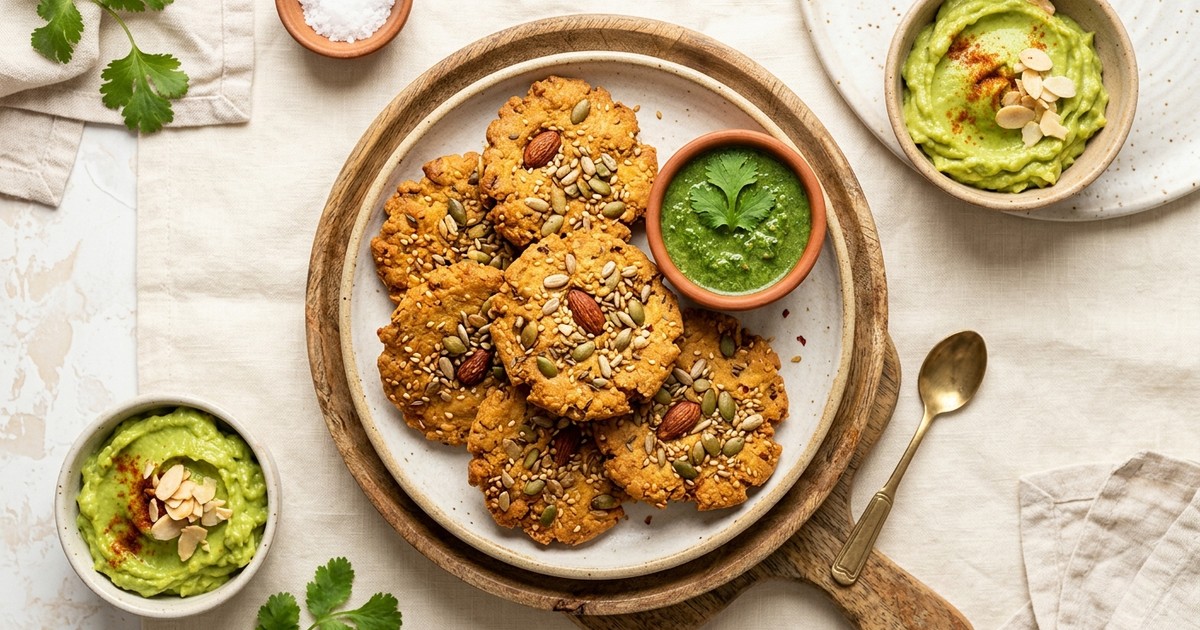 Air Fryer Masala Almond & Seed Mathri Crackers