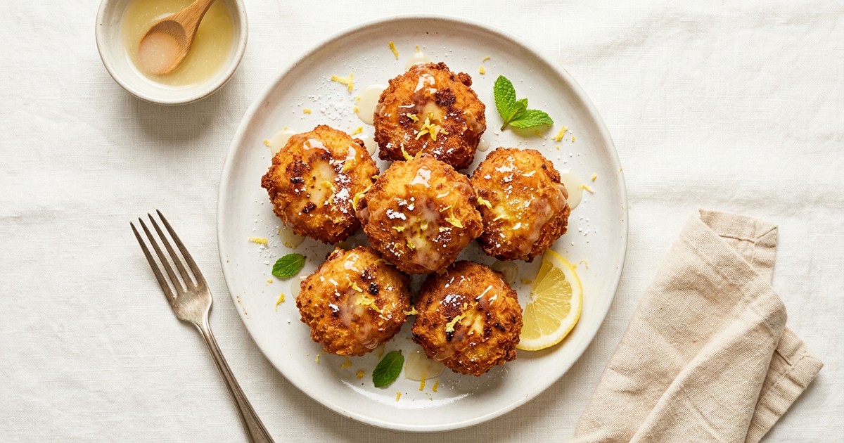 Air Fryer Ricotta Fritters with Keto Lemon Glaze