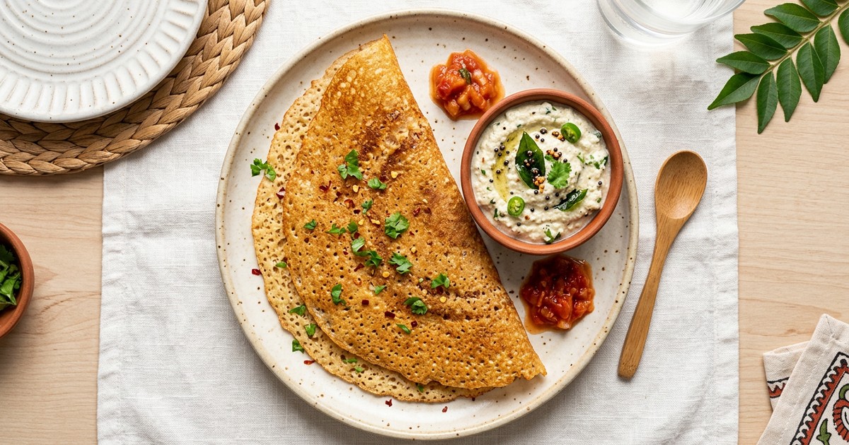 Almond Flour Dosa with Coconut Chutney