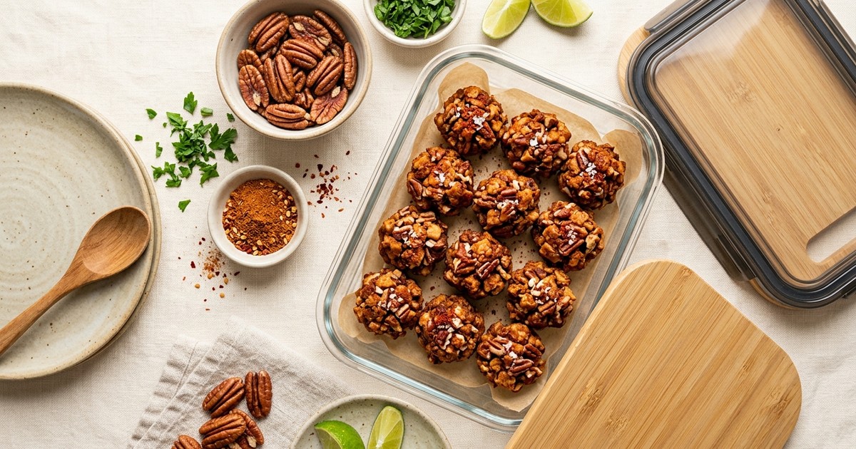 Batch-Prep Cajun Tempeh & Pecan Fat Bombs (Vegan Keto)
