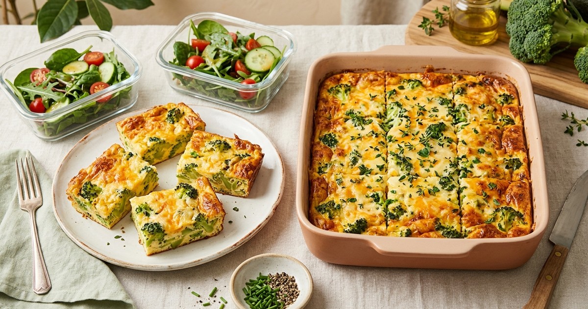 Batch-Prep Cheddar-Gruyère Broccoli Crustless Quiche