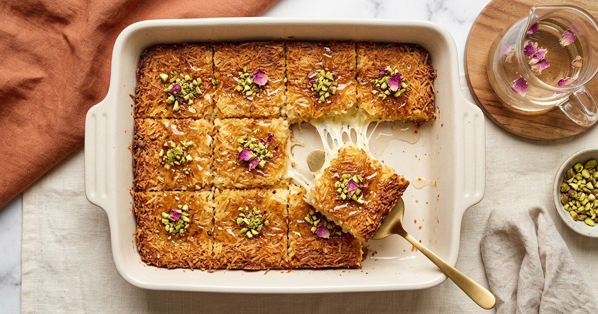 Batch-Prep Mediterranean Mozzarella Knafeh Bars with Rose Syrup