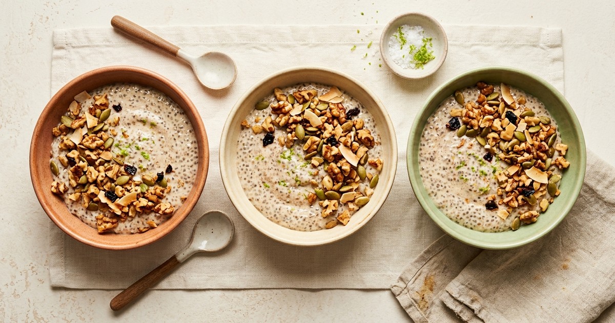 Batch-Prep Mexican Cinnamon-Lime Chia Pudding with Walnut-Pepita Crumble