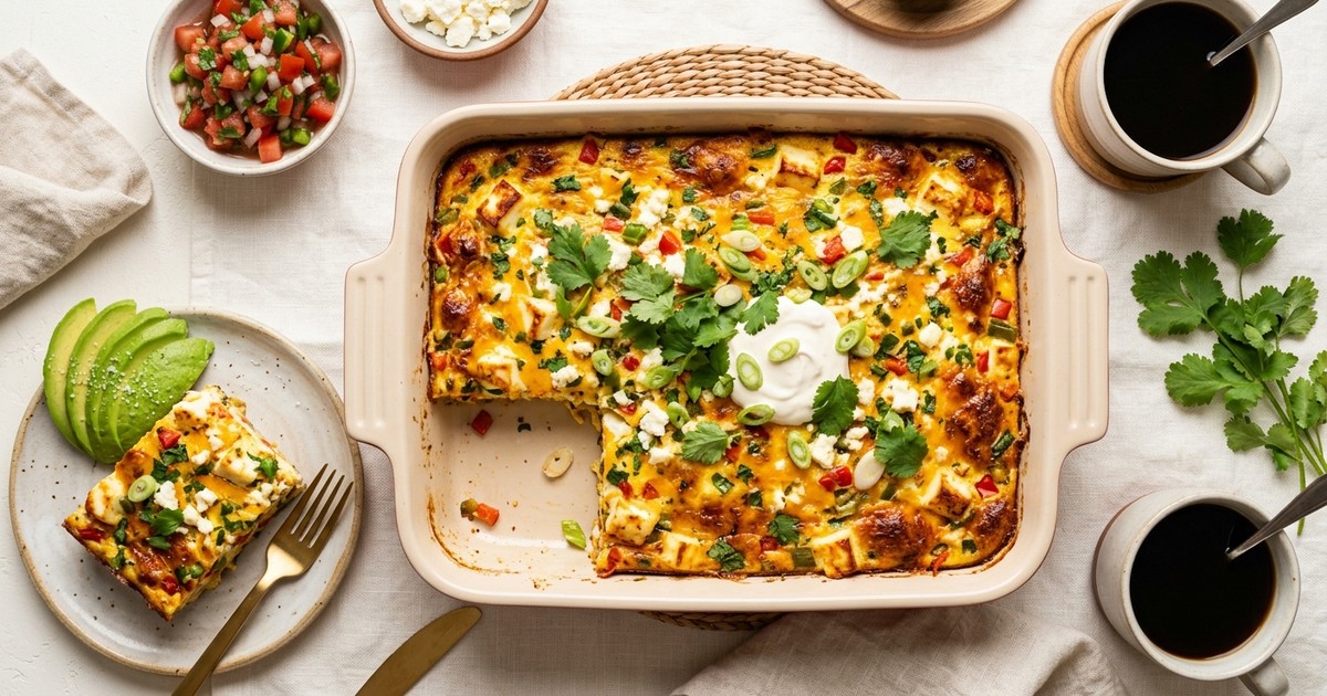 Batch-Prep Mexican Three-Cheese Breakfast Bake with Avocado