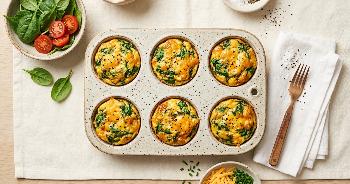 Keto Egg Muffins with Spinach and Cheese