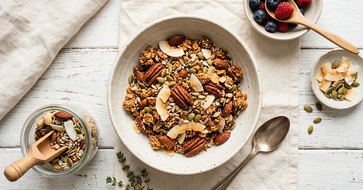 Keto Granola with Nuts, Seeds and Coconut