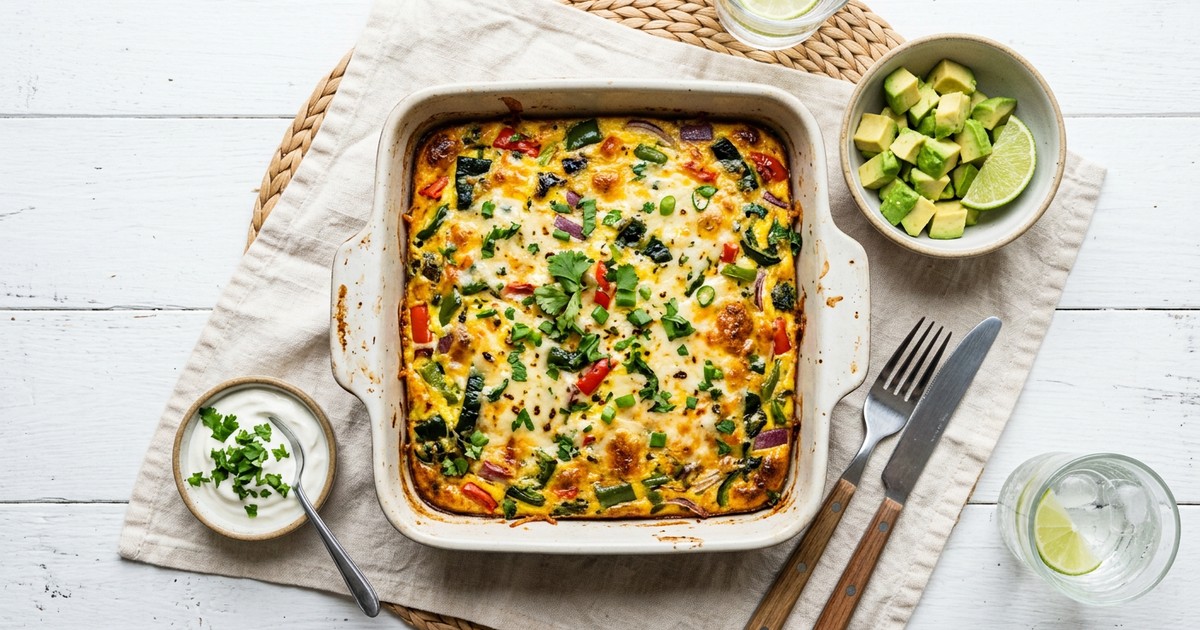 Mexican Poblano & Pepper Jack Egg Bake (Meal-Prep Friendly)