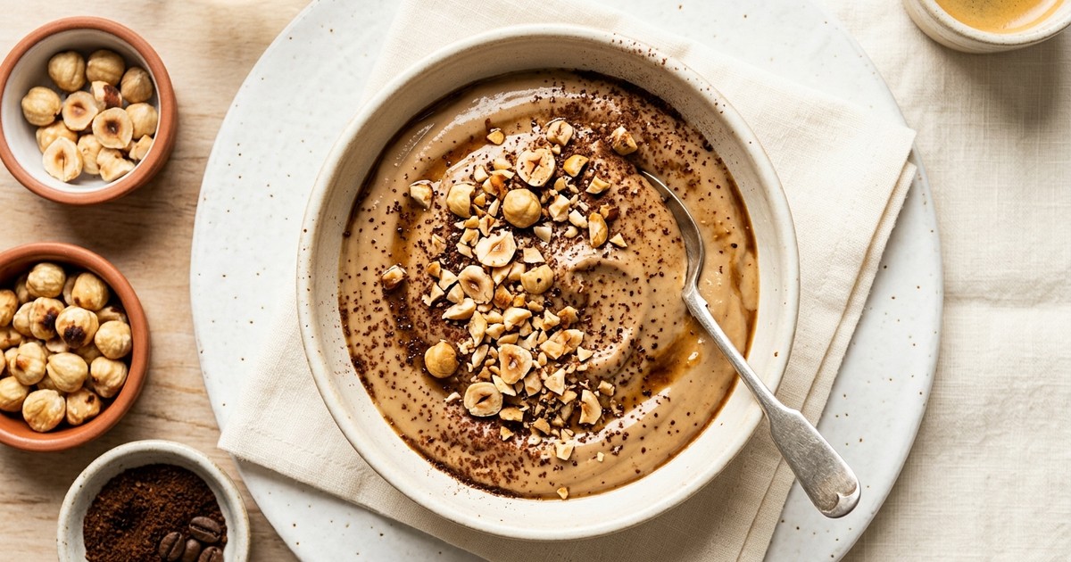 One-Pot Italian Coconut Budino with Espresso & Toasted Hazelnuts