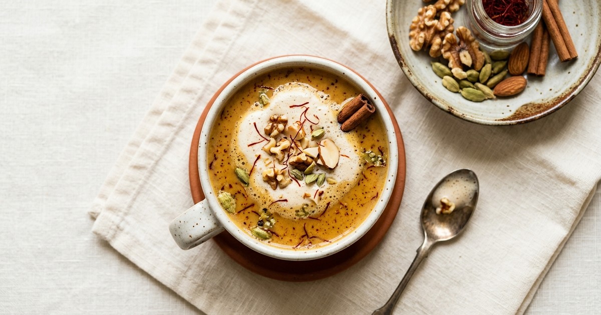 One-Saucepan Kashmiri Kahwa with Toasted Walnut-Almond Cream