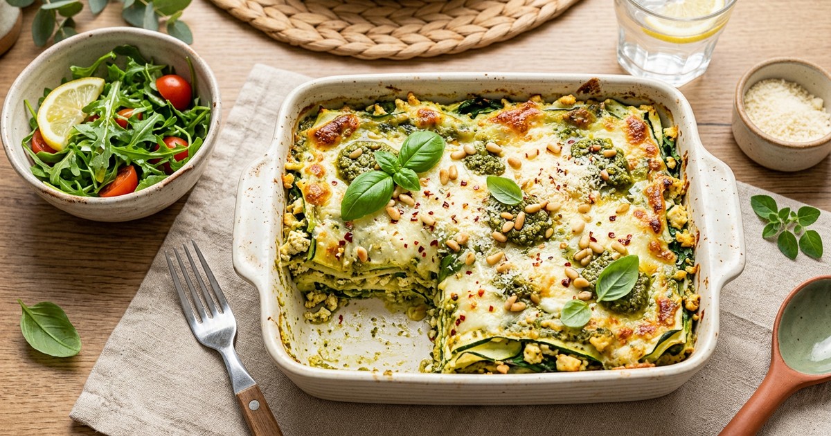 Paneer Pesto Zucchini Lasagna (Meal-Prep Friendly)