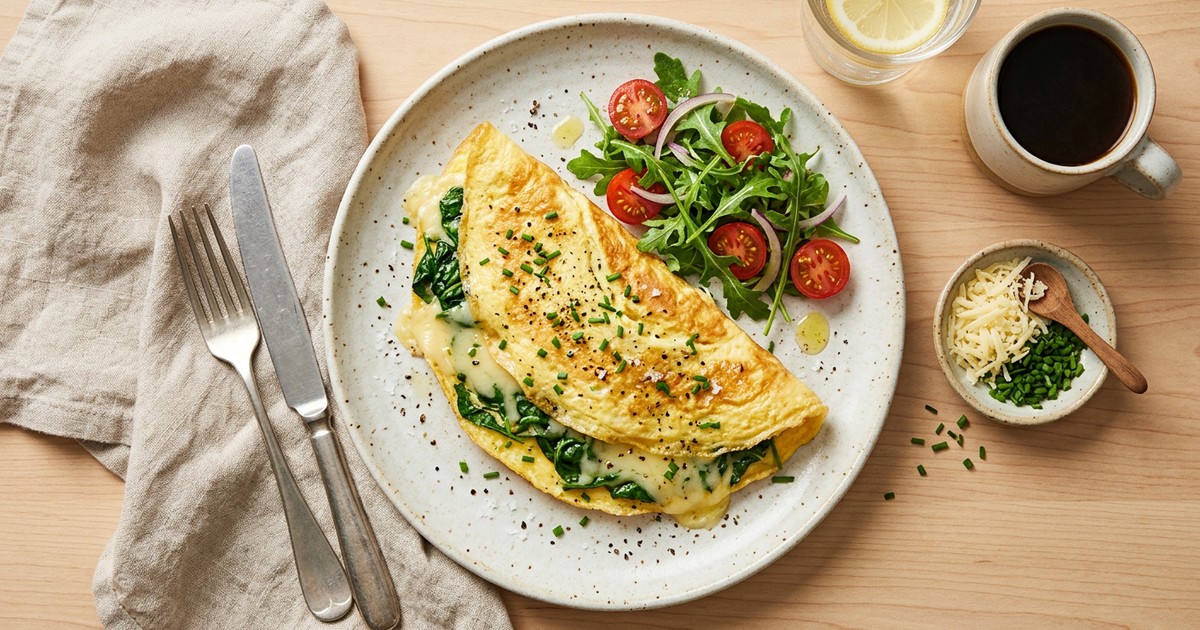 Spinach and Gruyere Omelet