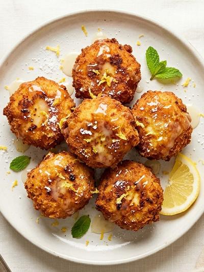 Air Fryer Ricotta Fritters with Keto Lemon Glaze