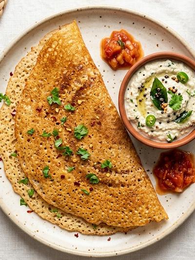 Almond Flour Dosa with Coconut Chutney