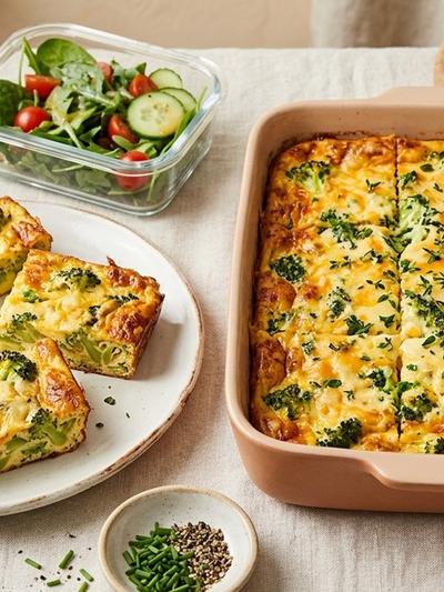 Batch-Prep Cheddar-Gruyère Broccoli Crustless Quiche