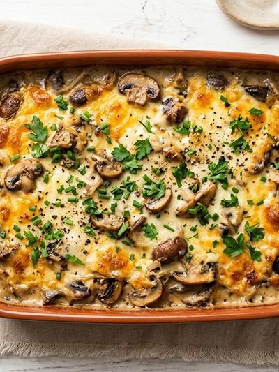 Batch-Prep Coconut Cream Mushroom Stroganoff Bake