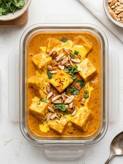 Batch-Prep Shahi Paneer with Saffron Cream & Toasted Almonds