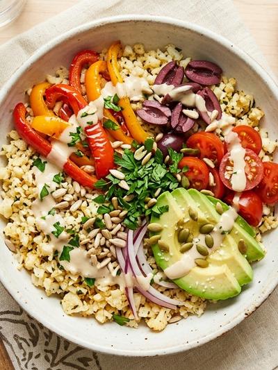 Mediterranean Cauliflower Rice Bowl