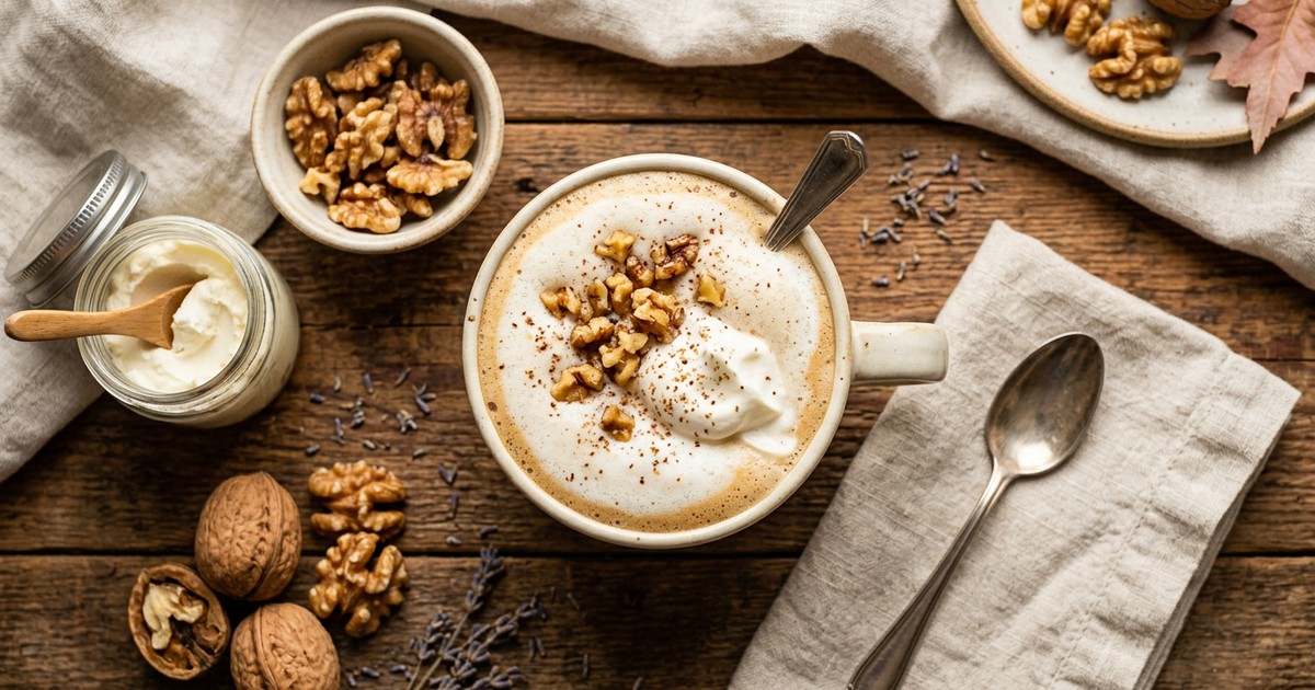 Toasted Walnut and Mascarpone Italian Cream Latte